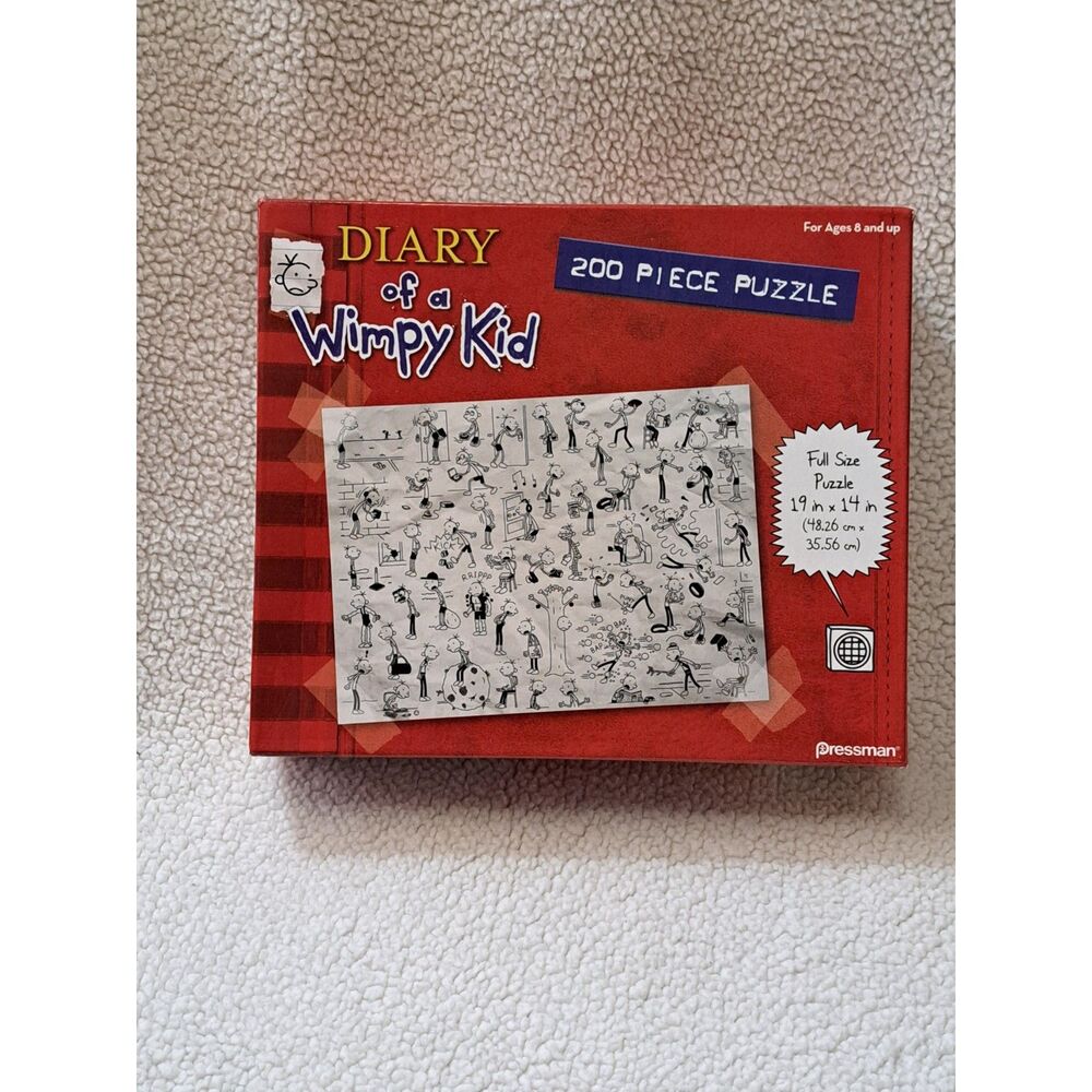 Diary of a Wimpy Kid 200 Piece Jigsaw Puzzle 2010 Pressman Red Box 19 x 14